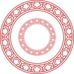 中式传统红色圆形花纹图案