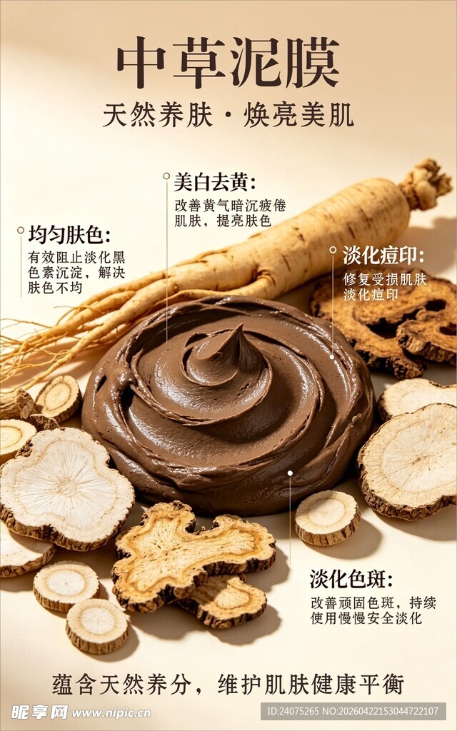 中草泥膜天然草本护肤好物