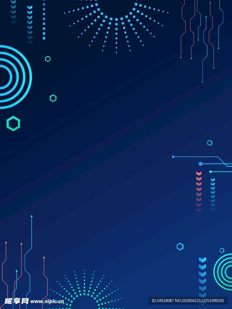 蓝色科技线条海报背景几何图案