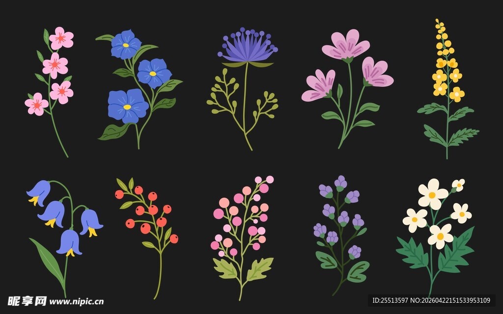 手绘花卉素材