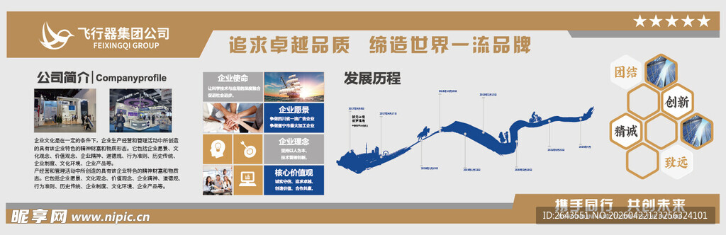 企业展厅简介历程文化墙