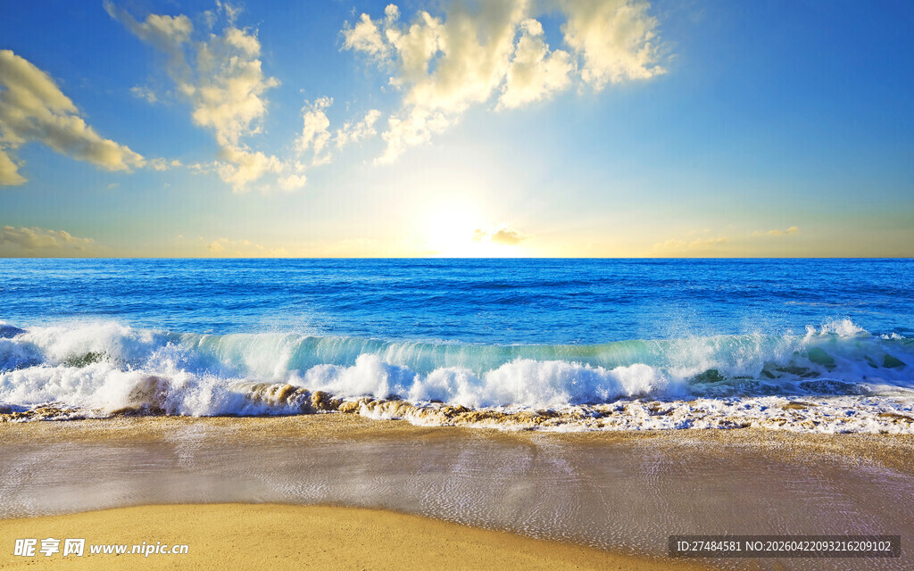 阳光沙滩海浪美丽海景