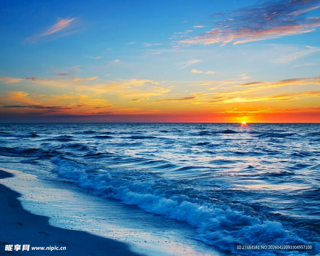 海边绝美日落海景图
