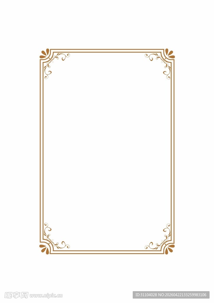 金色花卉边框装饰图案