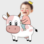 萌娃骑卡通小牛