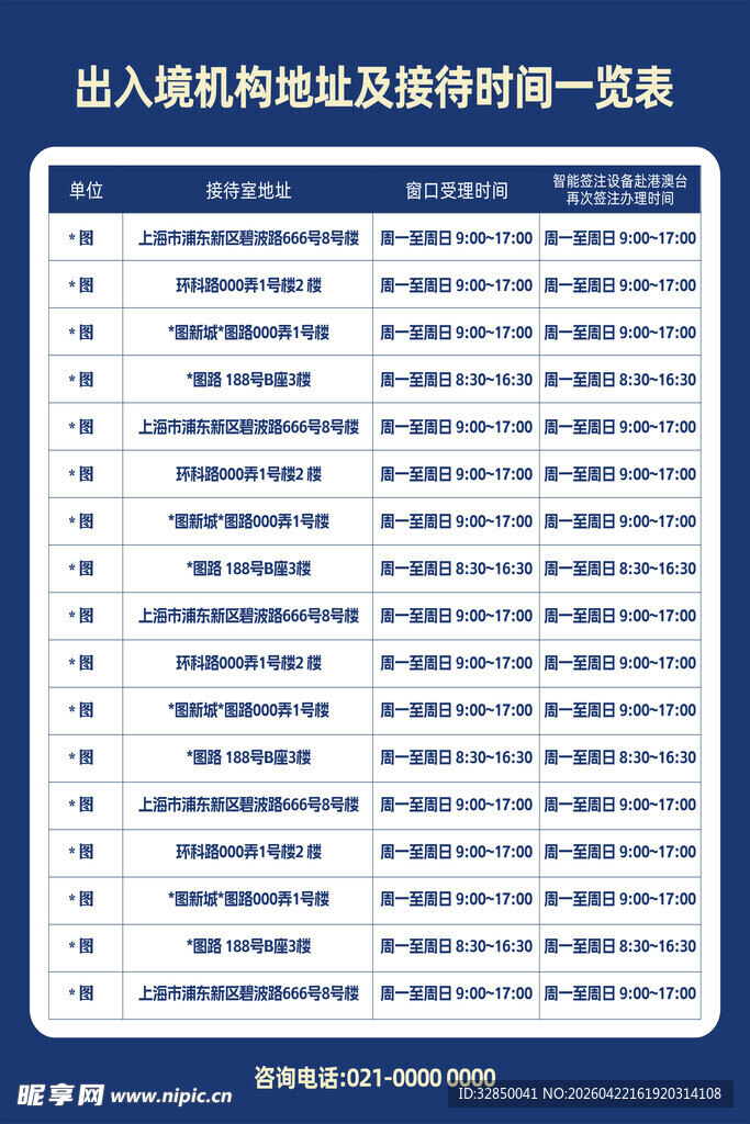 出入境服务大厅办事引导海报