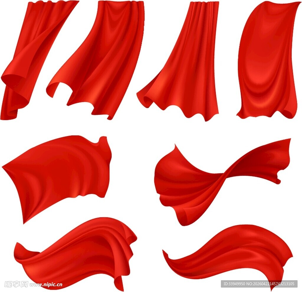 红色丝绸素材