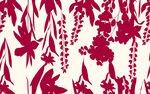 红色花卉植物图案背景
