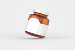 棕色瓶子包装设计展示样机