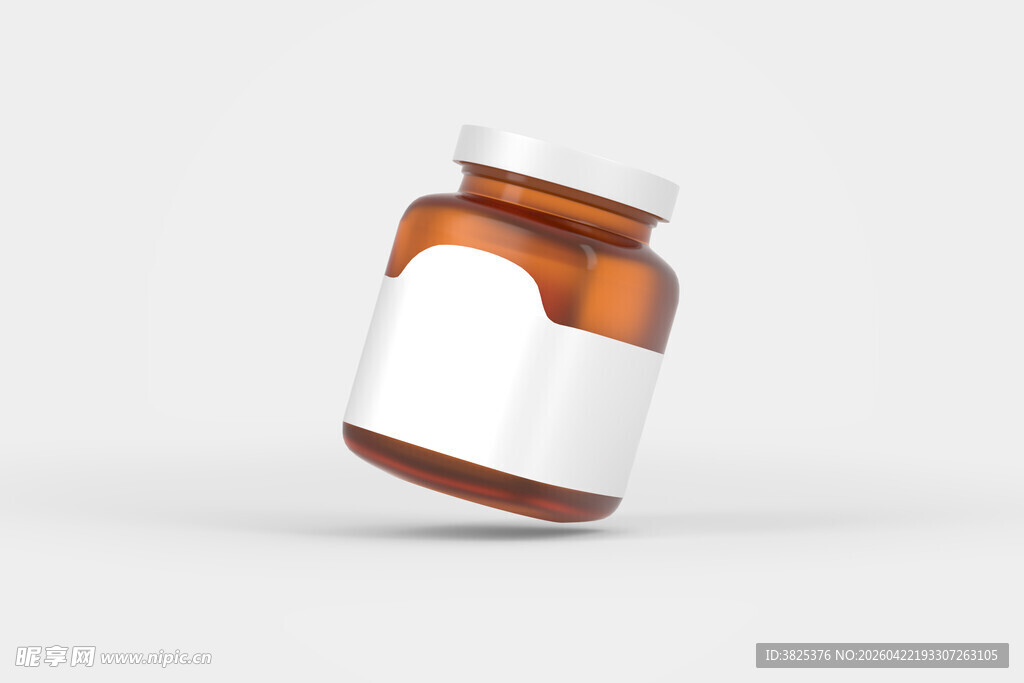 棕色瓶子包装设计展示样机