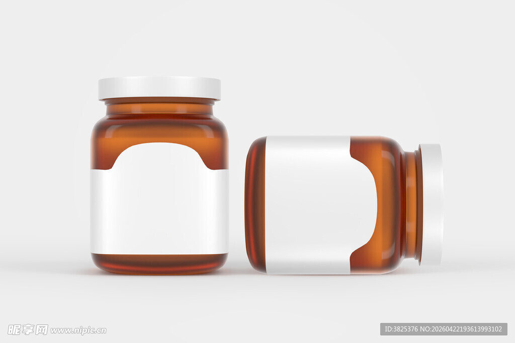 棕色瓶子包装设计展示样机