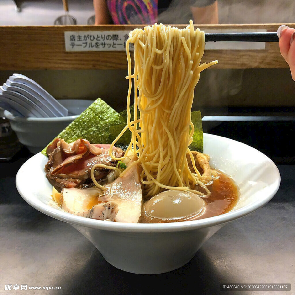 美味拉面特写