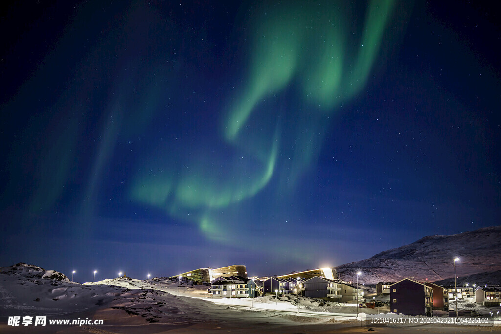 格陵兰岛努克极光