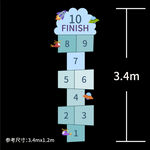 校园地面彩绘跳房子