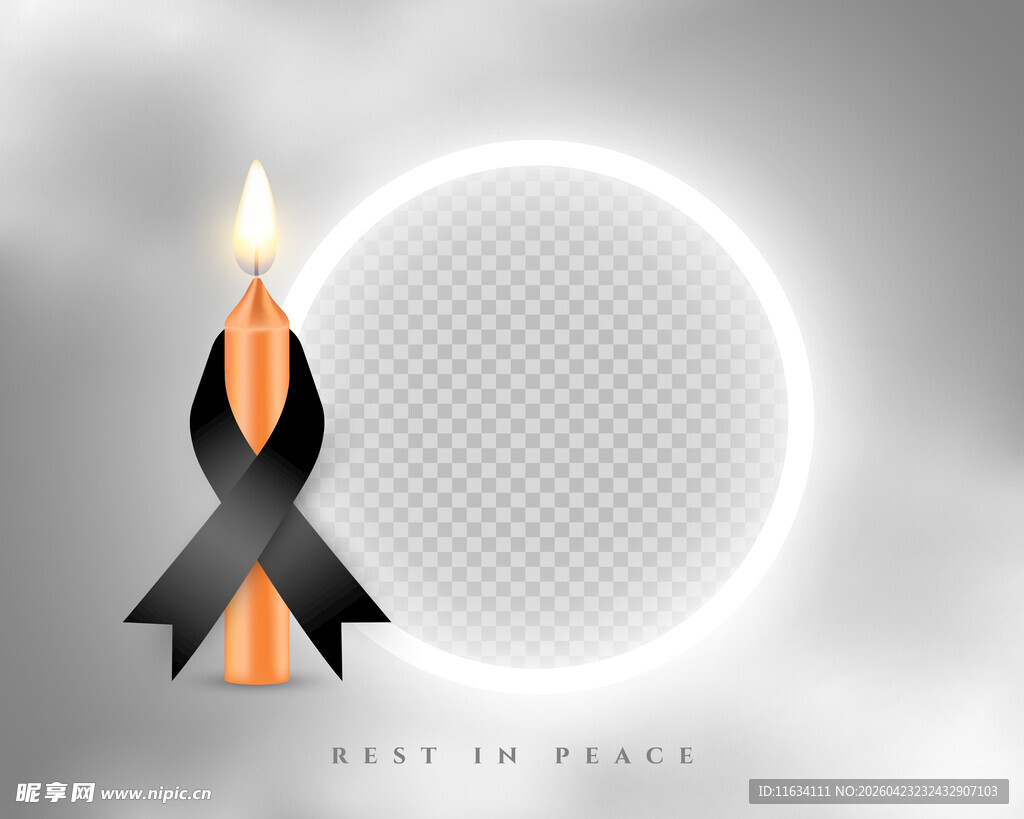 癌症纪念蜡烛与丝带