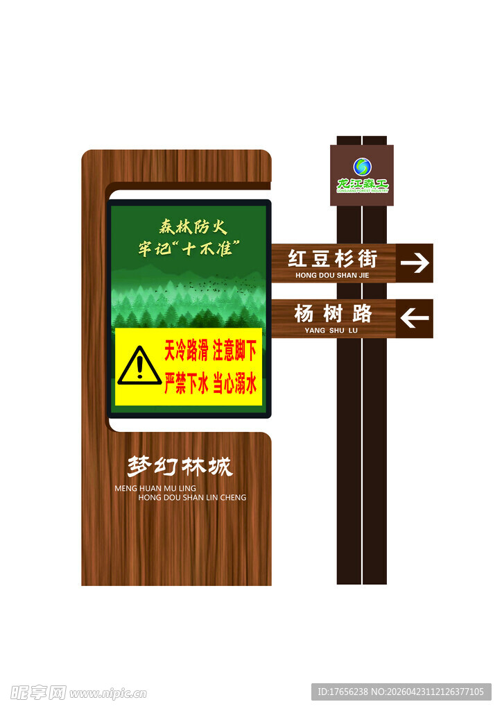 景区指示牌组合