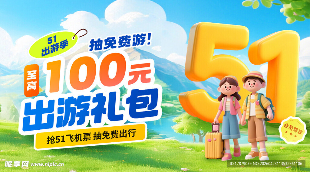 五一出游礼包立省100元