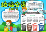 蓝色垃圾分类小报手抄报