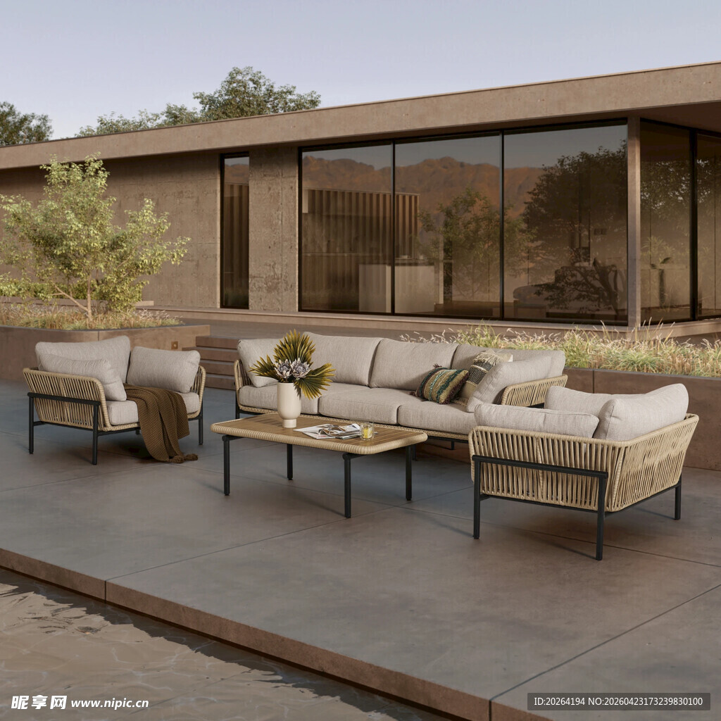 现代户外休闲舒适沙发组合