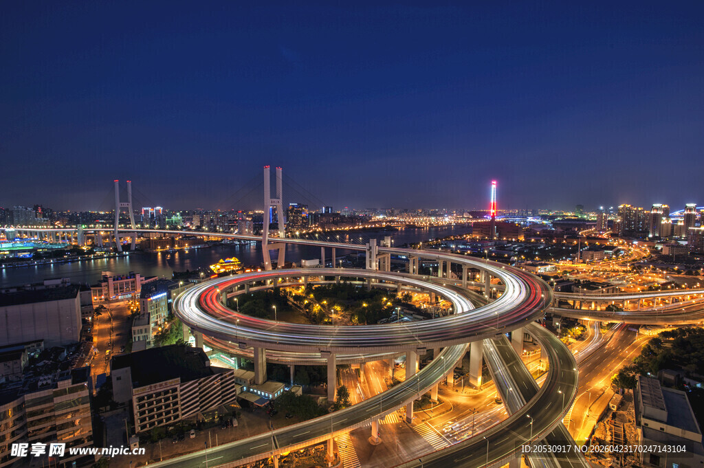 上海南浦高架桥夜景