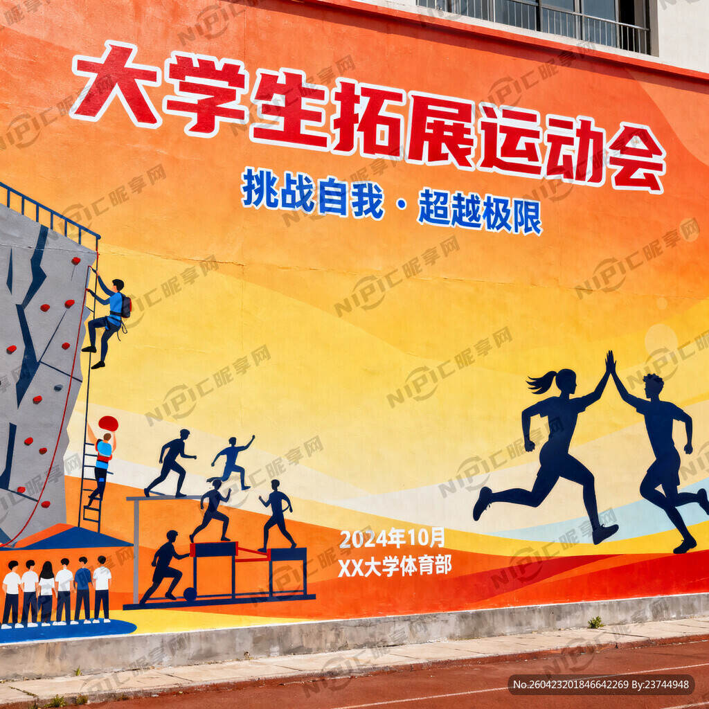 大学生拓展运动会背景墙