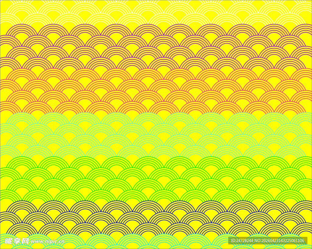 祥云多彩条纹几何图案背景