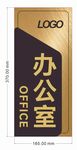 高档竖向黑金科室牌模板