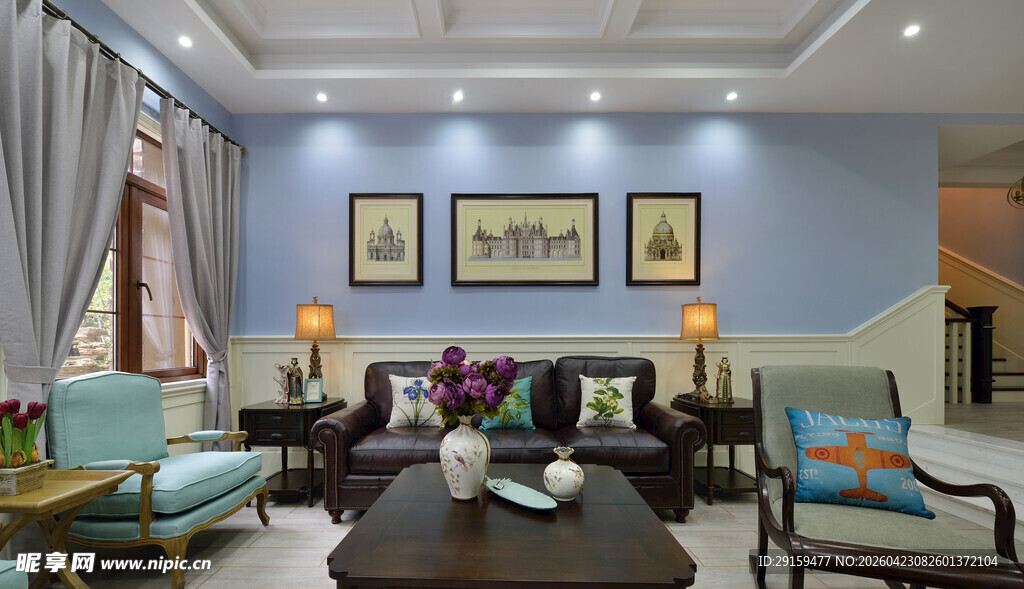 优雅现代风格客厅展示