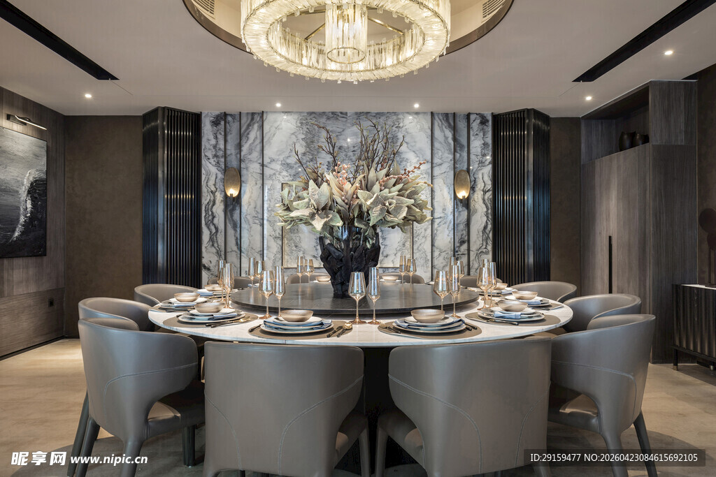 奢华现代风餐厅布置