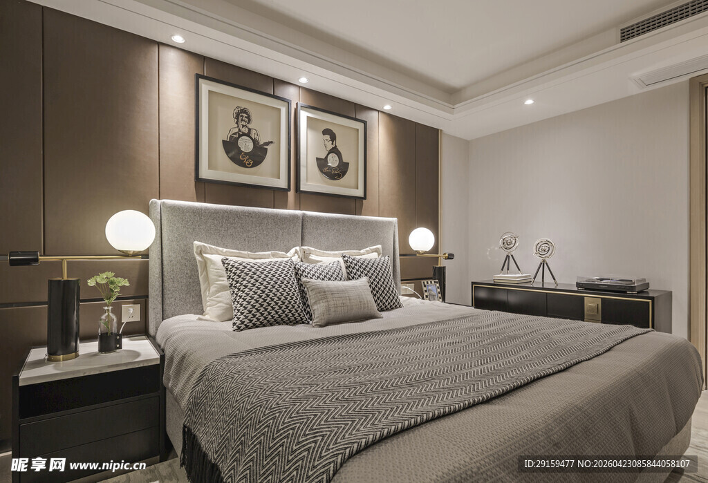 现代简约风格温馨卧室空间