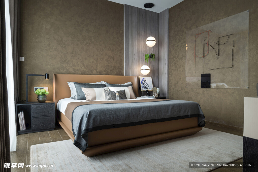 现代简约风格温馨卧室空间