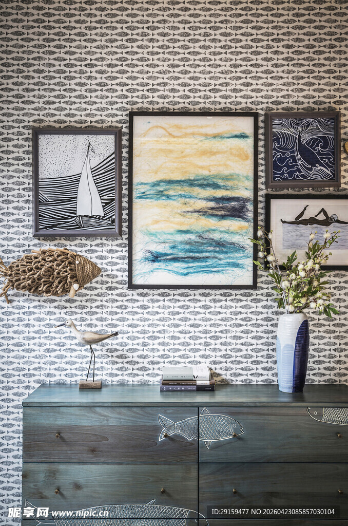 简约风室内装饰艺术柜景