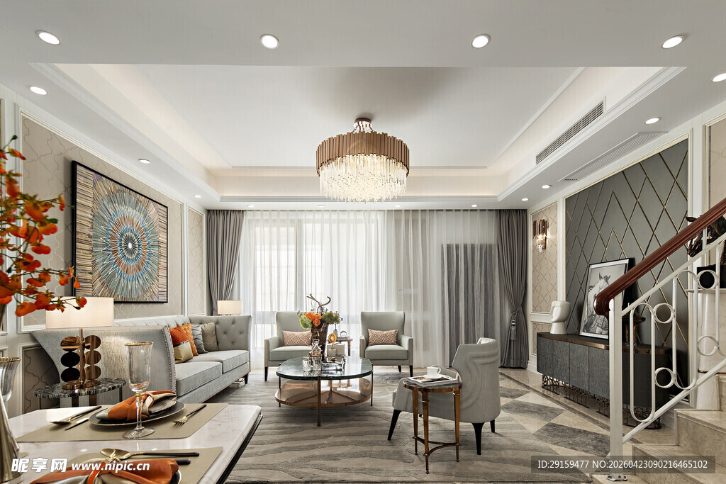 现代奢华风客厅室内设计