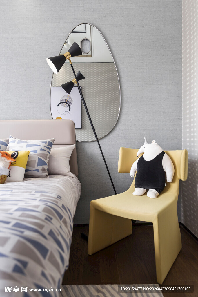 现代简约风儿童卧室一角