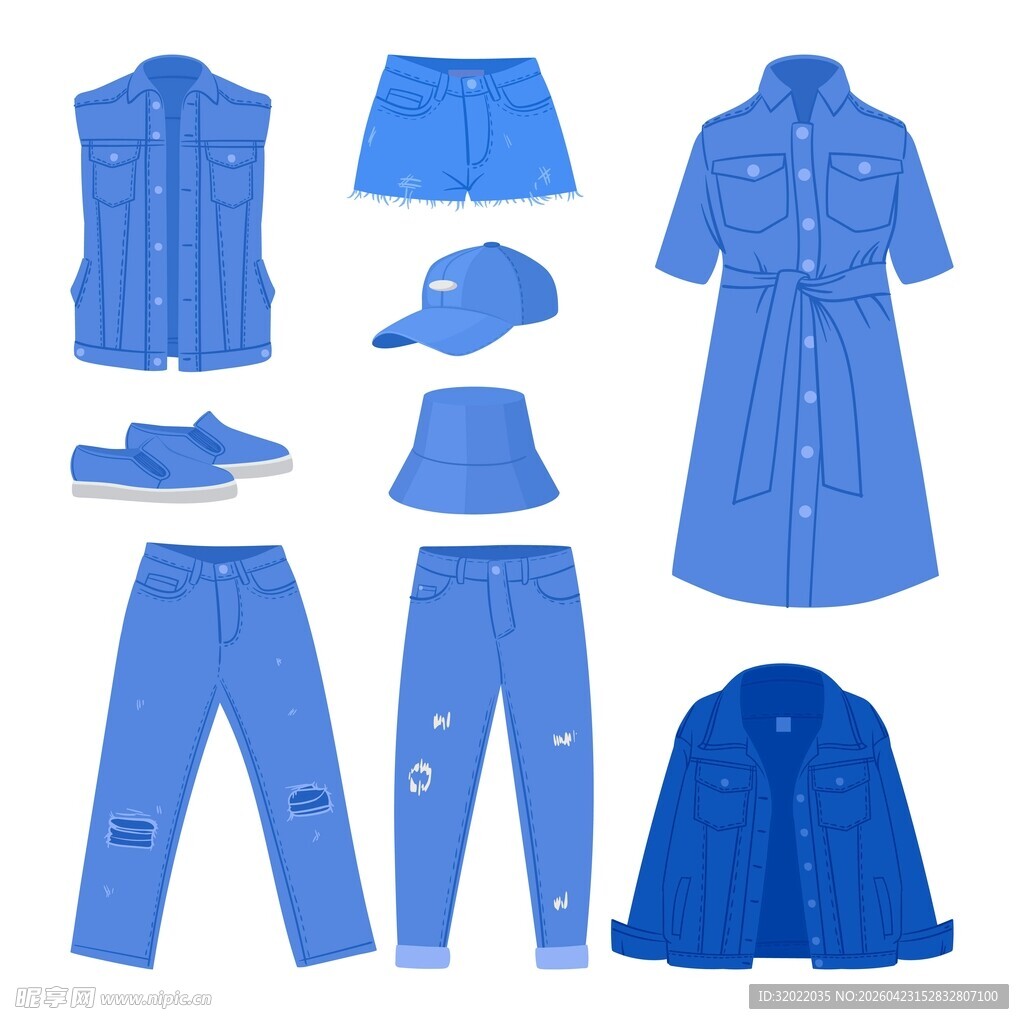 牛仔服饰套装