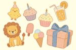 童趣生日贴纸