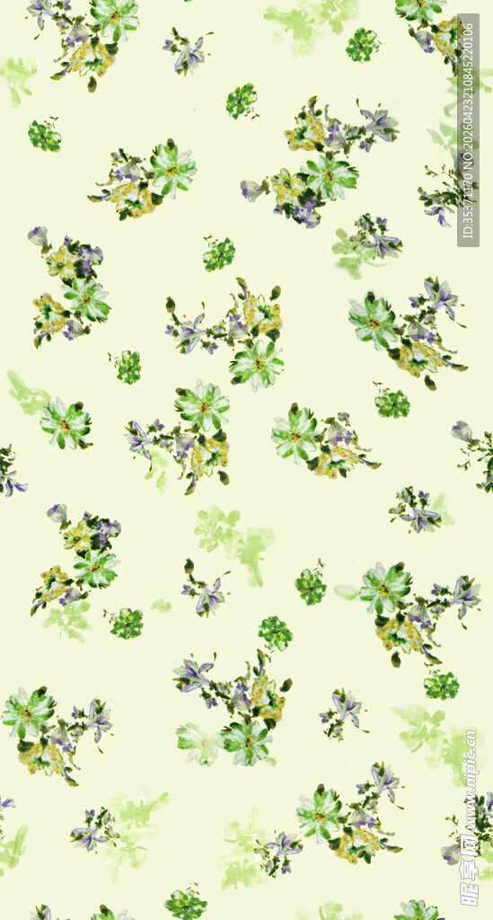 清新绿植图案纹理背景