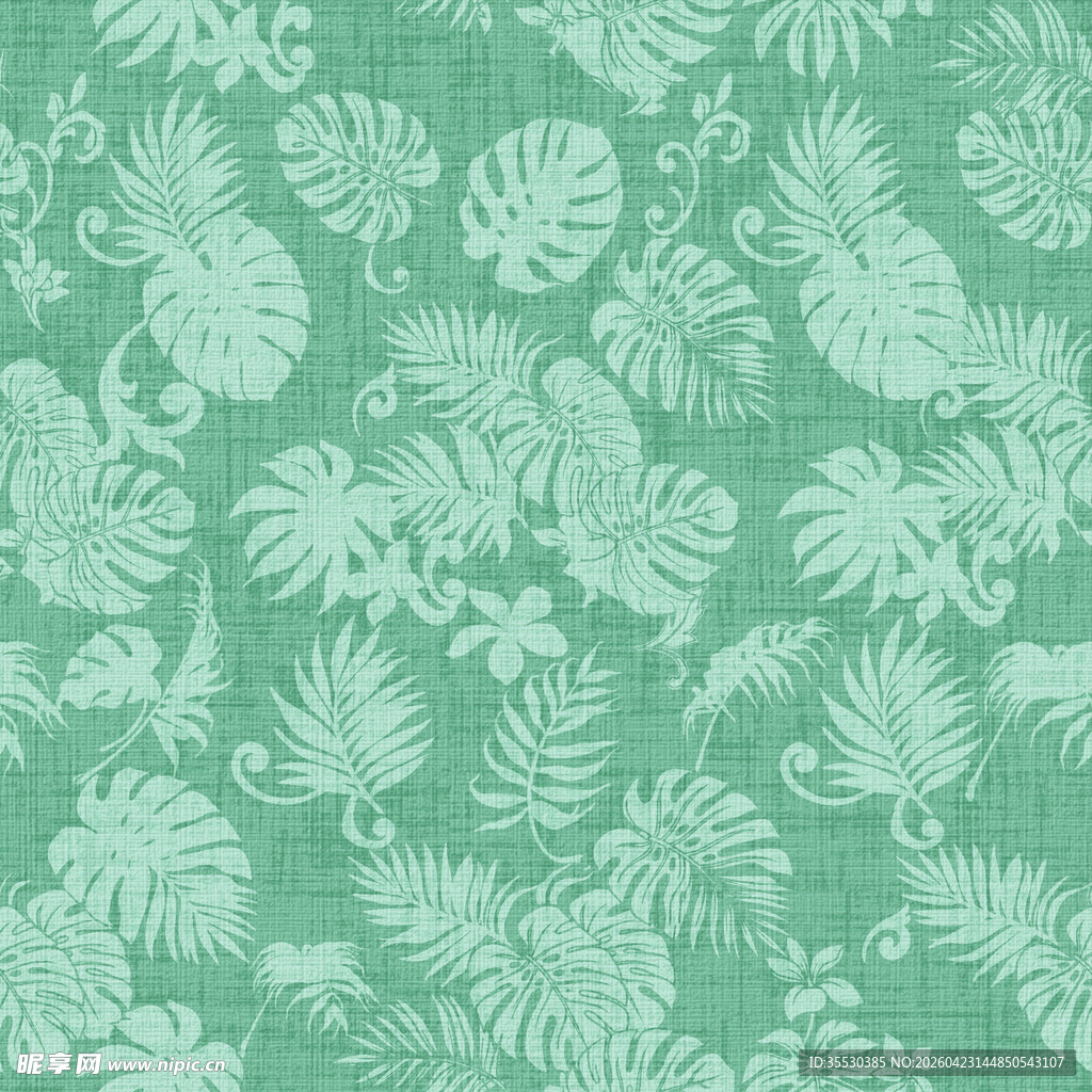 清新绿色植物图案背景