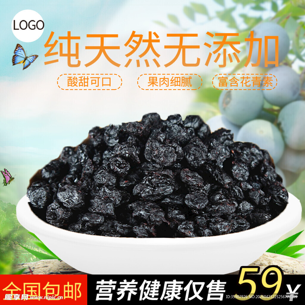 天然无添加黑加仑干促销