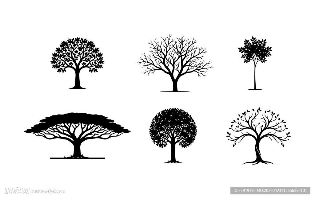 树木剪影素材