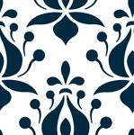 蓝白花卉几何图案纹理