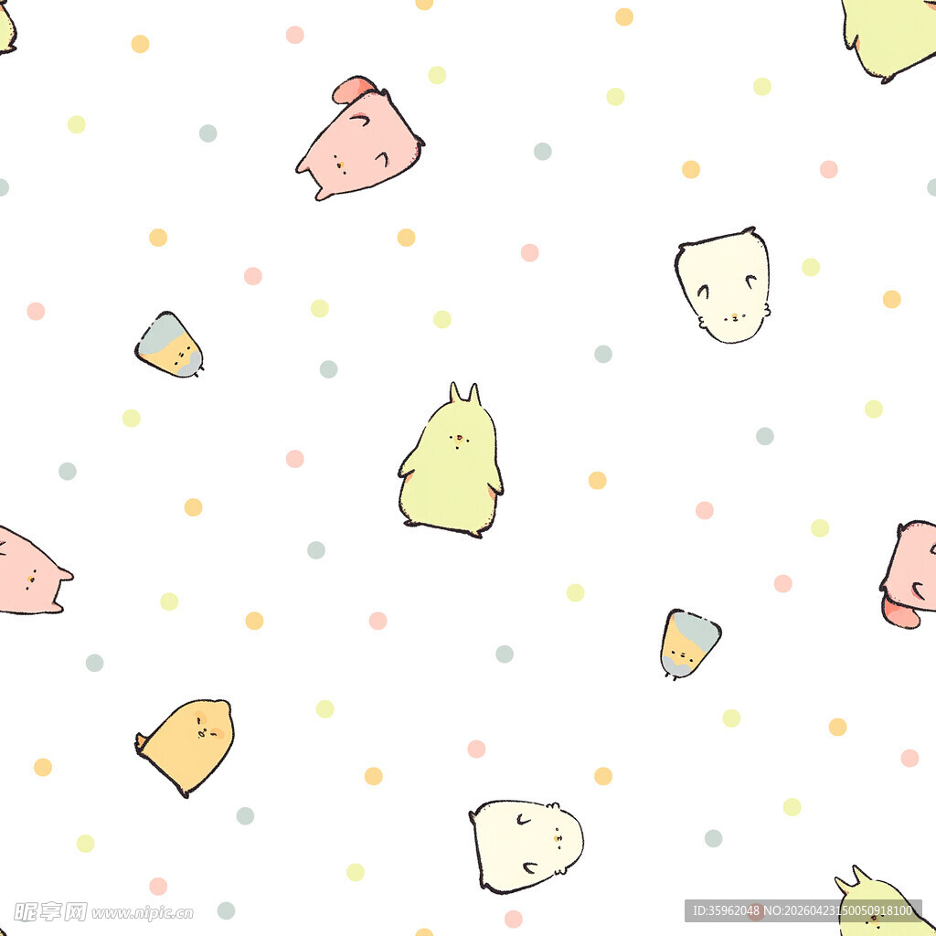 可爱卡通小动物图案背景