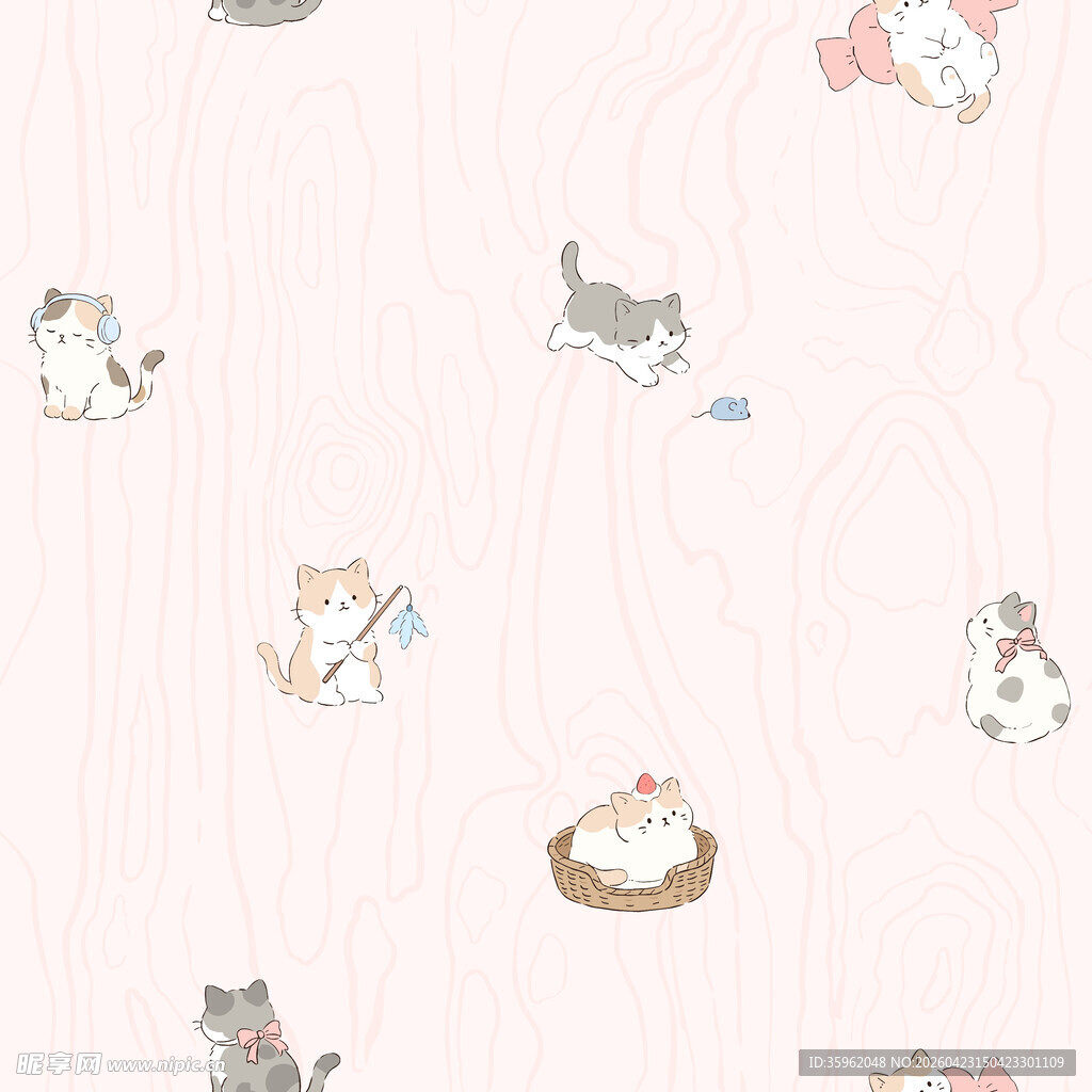 可爱猫咪图案背景