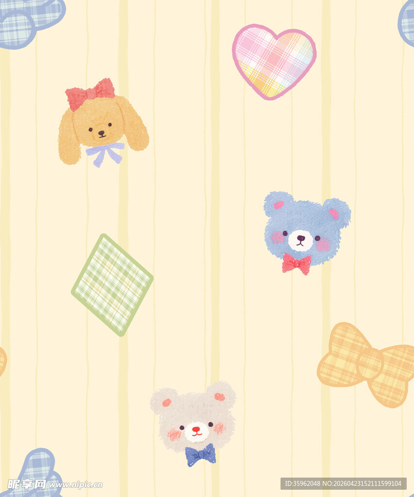 可爱动物图案背景壁纸