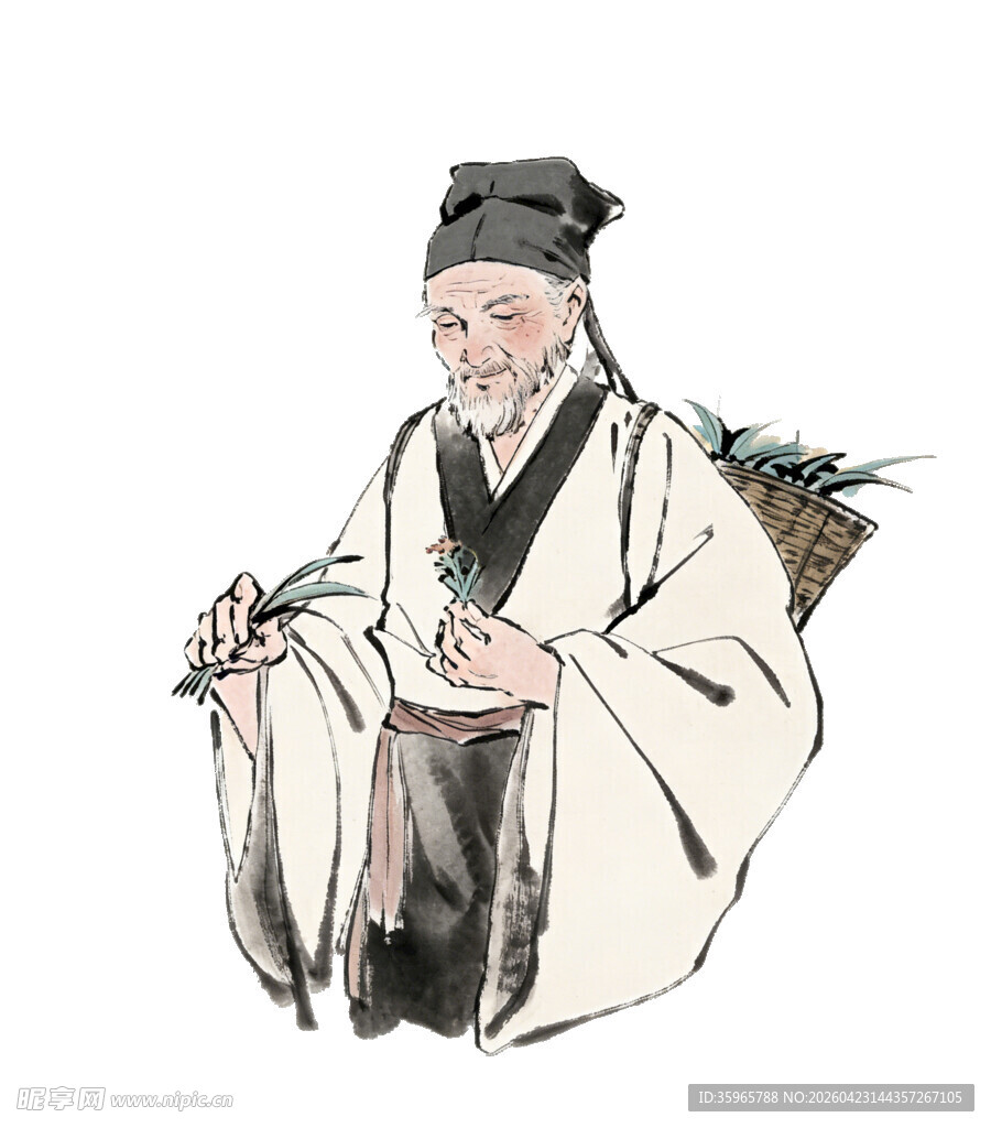 古代采药老者