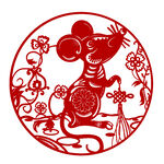 鼠年剪纸图案