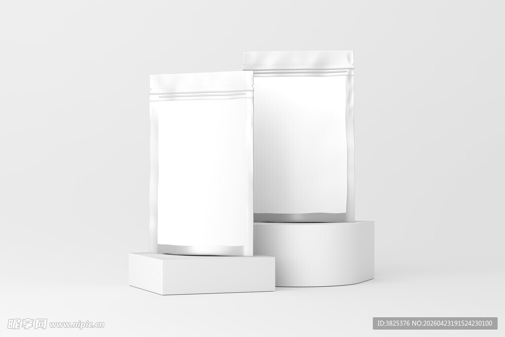 空白食品密封袋包装设计展示样机