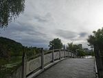 雨中石桥风景