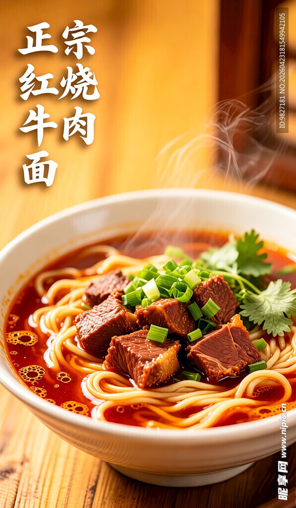 正宗红烧牛肉面诱人色泽