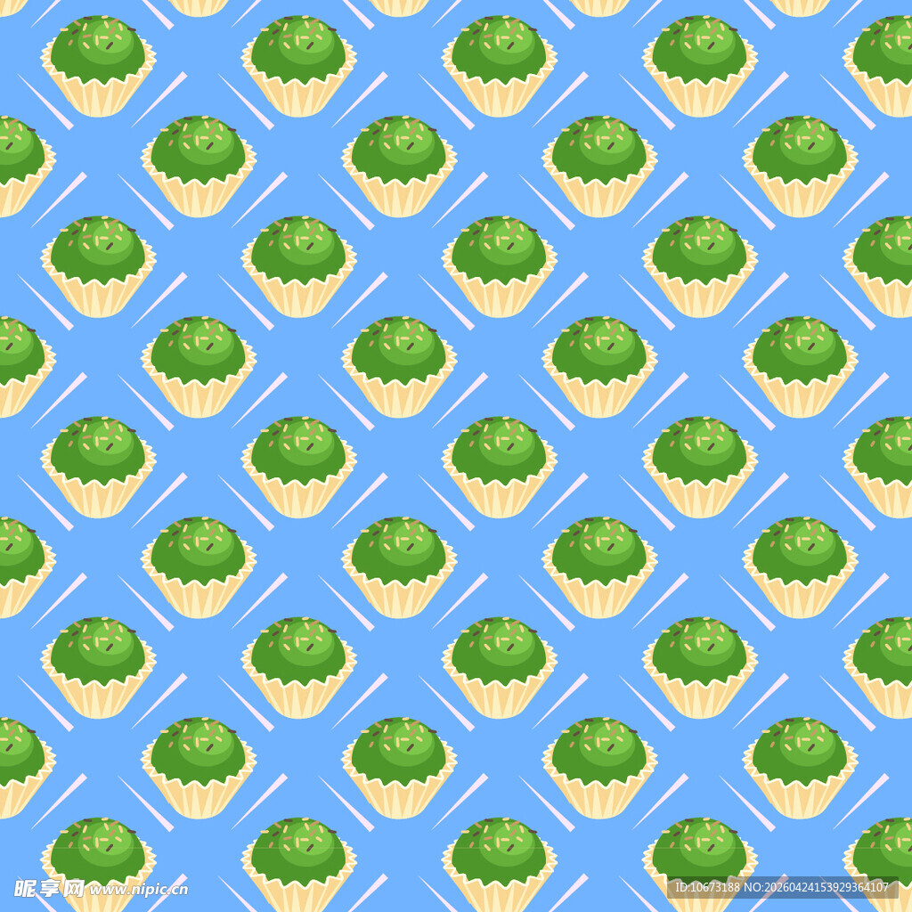 蓝色背景的甜品图案